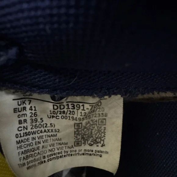 Nike Dunk Low University of Michigan Yellow Blue 2021 Sneakers Shoes Size 8 US